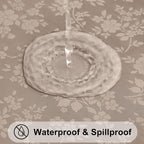 Smiry Rectangle Waterproof Heavy Duty Vinyl Tablecloths, 60 x 102 Inch | Wipeable Washable Floral Embossed Table Cover for Kitchen and Dining Room, Indoor & Outdoor Use, Taupe