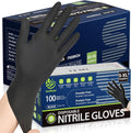 SWIFTLITE Black Nitrile Gloves, Food Safe Disposable Gloves Latex Free, Rubber Gloves Powder Free for Cooking, Kitchen Clean