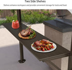 PURPLE LEAF 6' X 9' Hardtop Grill Gazebo for Patio Permanent Metal Roof with 2 Side Shelves Deck Yard Tent Aluminum Garden Outside Sun Shade Outdoor BBQ Canopy