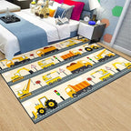 Construction Rug Car Rug Construction Rugs for Boys Room Cartoon Truck Area Rug Construction Play Mat Car Rug for Boys Room Construction Decor for Boys Room 3'×4'