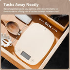 Greater Goods Food Scale – Digital Kitchen Scale, 1g Precision, Easy-Tare & Quick Conversion, Slim Compact Design, Durable & Portable | Ideal for Cooking, Baking & Meal Prep (Birch White)