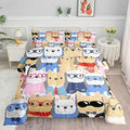 Datura home Dog Comforter Beddding Set for Kids Children,Puppy Pug Cute Dog Pattern Cartoon Career Pet Bedding Set with 1 Comforter and 2 Pillowcases(Dog Full)