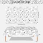 2 Pcs Halloween Tablecloth - Plastic Halloweens Spider Webs Table Cloth, White Disposable Rectangle Spiderweb Table Cover for Halloween Party Decorations Supplies Favors Tables Decor, 108 x 54 Inch