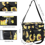 Lunch Bags for Women/Men, Insulated Lunch Bag for Work Office - Lunch Cooler Bag Leakproof Lunch Box with Adjustable Shoulder Strap - Sunflower