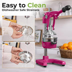 Zulay Kitchen Cast Iron Juicer - Heavy Duty Manual Juicer with Detachable Strainers for Easy Cleaning, Orange Juice Press for Citrus Fruits, Perfect for Bartenders, Juice Lovers & Health Enthusiasts