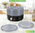 NutriChef Food Dehydrator Machine - Professional Electric Multi-Tier Food Preserver, Meat or Beef Jerky Maker, Fruit & Vegetable Dryer with 5 Stackable Trays