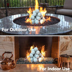 Skyflame 2" Fireplace Balls for Gas Fireplace, 25-Pack Round Ceramic Ball Set for Indoor/Outdoor Fire Pits/Fireplaces Home Decor Accessory, Gray