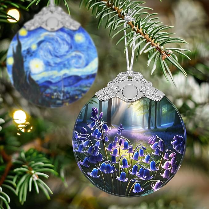 Bluebell Stained Glass Orament - Christmas Ornament - Christmas Decorations for Tree - Holiday Present ldeas - Gift Exchange