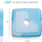 Cool Coolers by Fit + Fresh, 4 Pack Slim Ice Packs, Space Saving Reusable Ice Packs for Lunch Boxes or Coolers