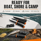 2PCS Fishing Fillet Knife Set – 4” & 6” Bait & Fillet Knives, Sharp Stainless Steel, Non-Slip Handle, Lightweight Portable Fish Knife Set for Fishing & Kitchen