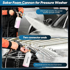Saker Foam Cannon for Pressure Washer Kit with Quick Connect M22-15,Pressure Washer Gun for Car Washing and Cleaning,with 5 Power Washer Sprayer Nozzles