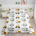 Datura home Construction Truck Comforter Set for Boys Kids Children,Machinery Truck Excavators Vehicles Cartoon Tractor Bedding Set with 1 Comforter and 2 Pillowcases(Construction Truck Twin) 68x86in