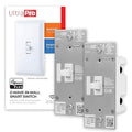 UltraPro Z-Wave Smart Light Switch, Smart Toggle Light Switch, QuickFit & SimpleWire, 3-Way Ready, Works with Alexa, Google Assistant, ZWave Hub Required, Repeater/Range Extender, White, 2 Pack, 54912