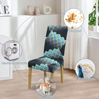 Dining Chair Covers, Stretch Seat Covers, Washable Furniture Protector | 4 Pack, Washable, Stretch Fit, Soft, Non Slip, Dining Chair Covers, Seat Protector, Furniture Cover,Easy Clean