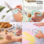 KitchenAid Classic 2-Piece Multipurpose Kitchen Shear Set with Blade Sheath - Spearmint, Herb Stripper, Poultry Shears, Pizza Cutter, Nutcracker