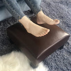Joveco Small Foot Rest Stool Ottoman, 15" Leather Footrest Square Footstool with Non-Skid Plastic Legs, for Chair, Under Desk, Office, Living Room, Brown