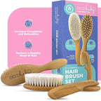 OCCObaby Wooden Baby Hairbrush Set for Newborns & Toddlers - Baby Comb for Cradle Cap - Baby Comb and Brush Set for Baby Grooming - Baby Scalp Brush for Cradle Cap - Toddler Comb