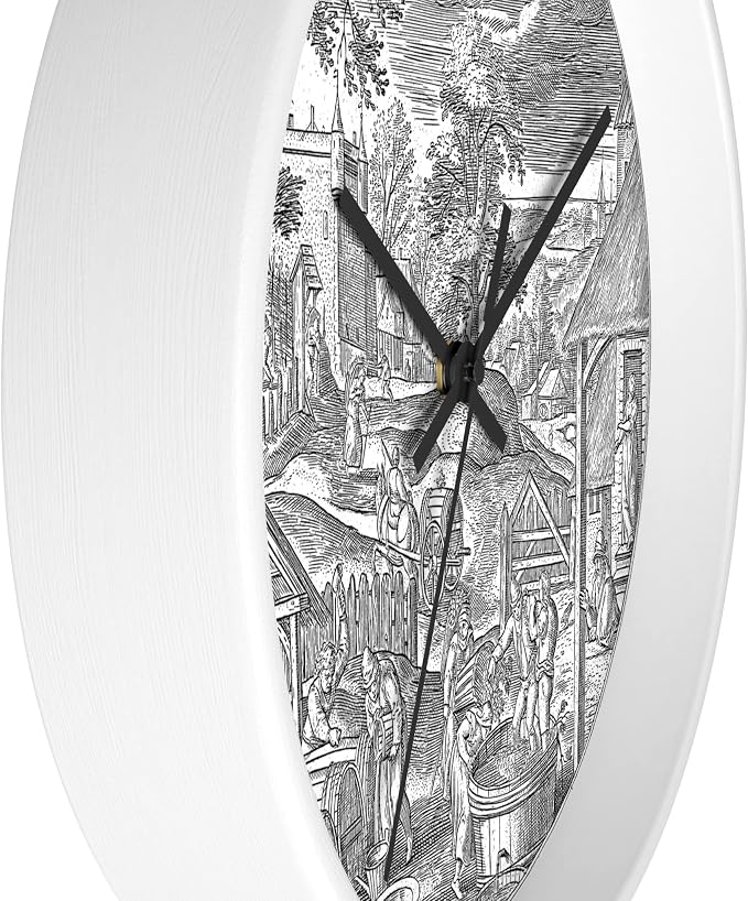 Mozingo ~ Wine Clock for Kitchen Bar Wall It's Wine O'clock Silent Time Gift Home Decor Made In USA, 10" (Hour Marks - None, Clock Frame Color - White, Wine Theme #06)