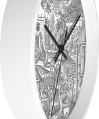 Mozingo ~ Wine Clock for Kitchen Bar Wall It's Wine O'clock Silent Time Gift Home Decor Made In USA, 10" (Hour Marks - None, Clock Frame Color - White, Wine Theme #06)