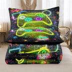 NINENINE Full Size Bedding Sets for Boys,5PCS Gaming Bedding Sets,Full Size Comforter Size for Boys,Boys Bedding Full Size(1Comforter, 1Flat Sheet, 1Fitted Sheet, 2Pillowcases)