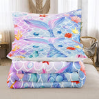 NINENINE Mermaid Bedding 5PCS Twin Size Glitter Comforter Set Princess Toddler Bedding Sets for Girls (1Comforter, 1Flat Sheet, 1Fitted Sheet, 2Pillowcases)…