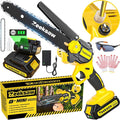 Mini Chain saw Cordless 8 inch Auto Oiler, Automatic Chain Tension, 21V MAX* Rechargeable Cordless Chainsaw with 2x2.0Ah Battery and Charger, Mini Chainsaw 8 inch Cordless Hand-Held Electric Chain Saw