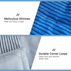 Litanika Blue Grey Bed Comforter Twin Set, XL Twin Comforter Boys Men Striped Bedding Comforter Set, 2 Pieces Lightweight Soft All Season Down Alternative Comforter