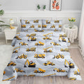 Datura home Construction Truck Comforter Set for Boys Kids Children,Grey Machinery Truck Excavators Vehicles Cartoon Tractor Bedding with 1 and 2 Pillowcases(Truck Grey Queen), Queen 90x90inches