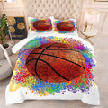 Tailor Shop Basketball Bedding Set for Boys Kids Teens,Sports Queen Size Comforter Set,Kids Basketball Comforter Sets with 2 Pillowcases