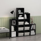 Furinno Luder Bookcase / Book / Storage, 4-Tier Cube, Blackwood