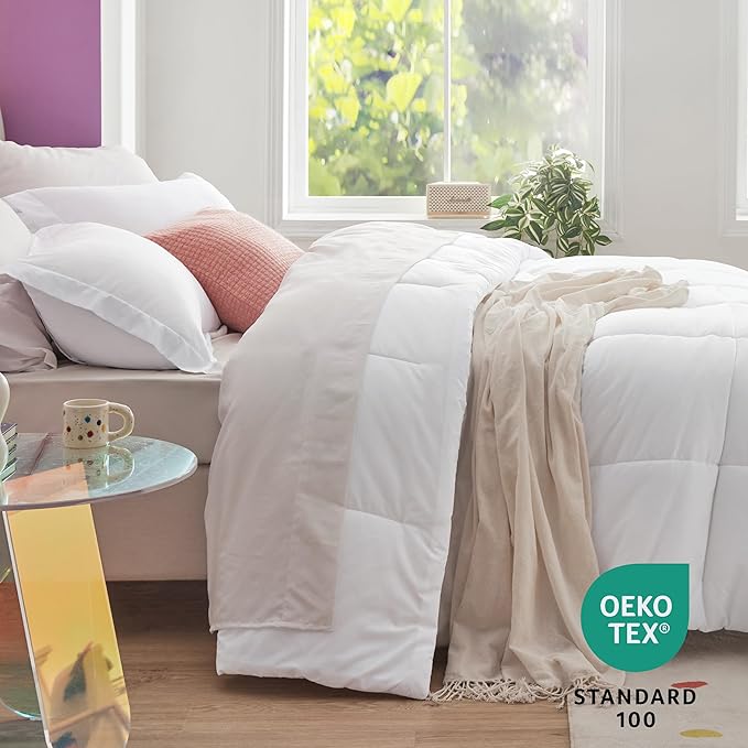 Bedsure White Full Size Comforter Set - 7 Pieces Solid Full Bed in a Bag, Full Bed Set White with Comforters, Sheets, Pillowcases & Shams