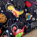 Dinosaur Bedding Set for Boys - 2Pcs Lovely Black Dinosaur Bedding Set for Bedroom Twin Size Cute Animal Patterns Dinosaur Comforter Set for Boys Girls Teens Kids Room Decor, 1 Quilt 1PillowCase