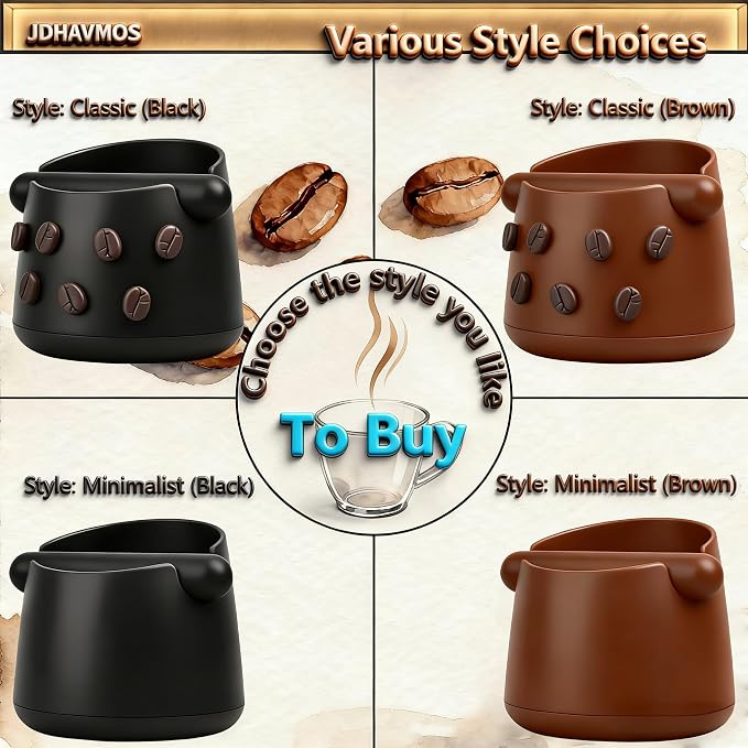 5-Inch Espresso Knock Box, Holds 15+ Coffee Pucks with Barista Towels, Removable Knock Bar & Anti-Slip Base, Espresso Machine Accessories for Home/Office (Classic Brown)