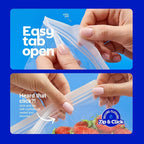2 Gallon Storage Bags, Double Zipper Seal - 120 Count, (4 Packs of 30) Resealable Thick Plastic Food Storage Bag, BPA Free - Resealable Containers for Lunch, Snacks, Meals