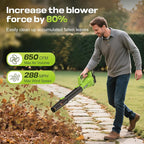 Leaf Blower Cordless 650CFM 288MPH Electric Leaf Blower with 2 x 4.0Ah Battery Operated, 6 Speed Mode, 20V Powered Handheld Blowers for Lawn Care, Patio, Dust, Blowing Leaves