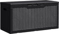 105 Gallon Deck Box Outdoor Indoor Waterproof Storage Box for Patio Furniture, Pool Accessories, Garden Tools, and Cushion Storage, Coffee