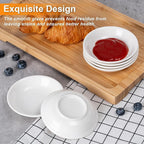 6 Pack Dip Bowls, 3 OZ Ceramic Soy Sauce Dish, White Dipping Sauce Bowls Small Dishes Serving for Tomato Sauce, Soy, BBQ Party Supplies