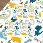 NINENINE Dinosaur Bedding Set for Kids,Queen Size Dinosaur Comforter Sets for kids boys,Blue Bedding Sets Cute Bed Set with 1 Comforter 2 Pillowcases