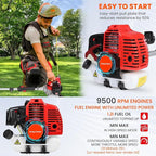 Weed Eater Gas Powered,52cc 2-Stroke Weed Wacker,2 in 1 Multi-Functional Grass Strimmer Petrol Hedge Trimmer,Gas Powered String Trimmer Brush Cutter for Garden Yard 2.2KW/8500rpm