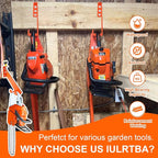 3 in 1 Chainsaw Holder 10" - Heavy Duty Chainsaw Wall Mount, 10 Gauge Steel Chain Saw Hanger for Garage Organization, Hefty Rack Storage Organizer for Chainsaw Accessories and Tools, 180 Lbs Capacity
