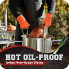 KITCHEN PERFECTION XL Silicone Smoker BBQ Gloves -Heat Resistant Oven Mitts | Waterproof, 5-Finger Design For A Better Grip, for Pitmasters, Meat Smoking, Grilling, Cooking, Frying Turkey | Grill Gift