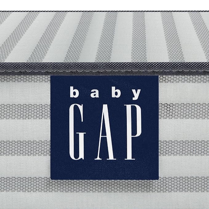 babyGap by Delta Children Graham 4-in-1 Convertible Crib with Storage Drawer TrueSleep Crib and Toddler Mattress (Bundle), Grey/Dark Grey