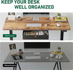 FEZIBO 55 x 24 Inches Standing Desk with Drawer, Adjustable Height Electric Stand up Desk with Storage, Sit Stand Home Office Desk, Ergonomic Computer Desk, Rustic Brown