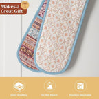 Maison d' Hermine Double Oven Mitts 100% Cotton Double Oven Glove (7"x35") | Heat Resistant BBQ Cooking Gloves with Loop Baking Kitchen Home Hotel Farmhouse Thanksgiving Christmas - Fair Isle