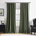 RAIN CITY 2 PCs Long Blackout Curtains 120 Inch Long 10ft, Back Tab Pleated Look Track System Drapes with Hooks, Modern Blackout Winodw Curtains for Ceiling Living Room Patio 50x120-Loden/Olive Green