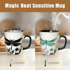 16 oz Dragonfly Mug - Color Changing Ceramic Coffee Cup - Ideal Gift for Women Dragonfly Gifts for Women