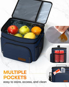 HOTOR Insulated Lunch Box Men Women Leak-Proof Cooler Lunch Bag 15L | 4 Pockets, Adjustable Strap, Ideal for Work, Picnic, Travel, Camping, Gift