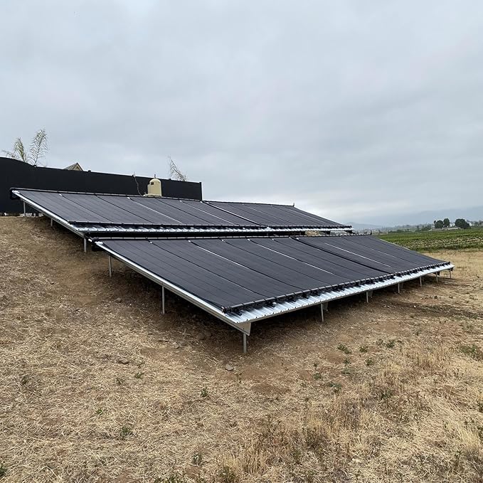 Industrial Grade Solar Pool Heater DIY Kit - Superior High-Wind Strapless Mounting System & Maximum Freeze Resistance (8-4'x12.5' / 400 Square Feet)