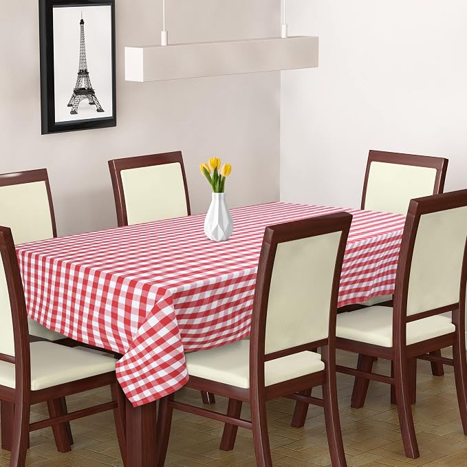 Urban Villa Tablecloth Cotton Tabletop 60x102 (8-10 Seat) Red/White Checks