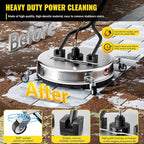 Doniks 20 Inch Pressure Washer Surface Cleaner with 4 Wheels,Dual Handle,Stainless Steel Housing,4500 PSI Power Washer Accessory for Concrete, Patio, Sidewalk, Deck, Driveways and Daily Washing